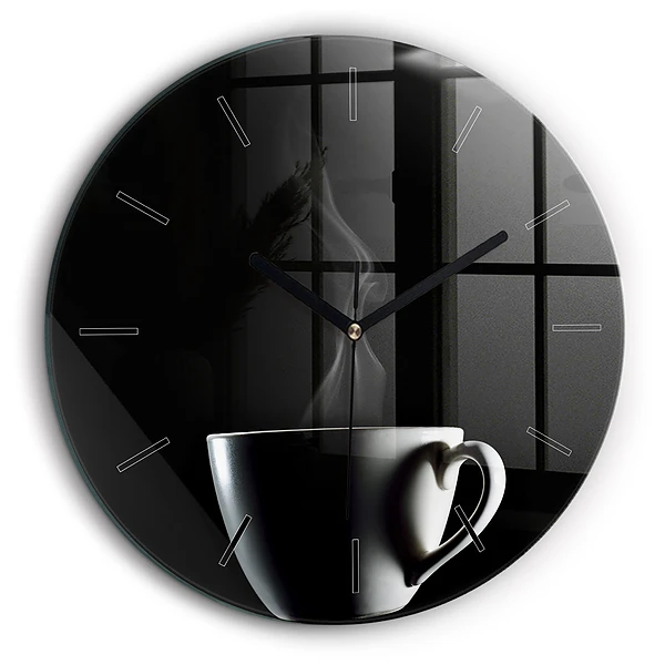 Ceas din sticlă rotund ceașcă de cafea