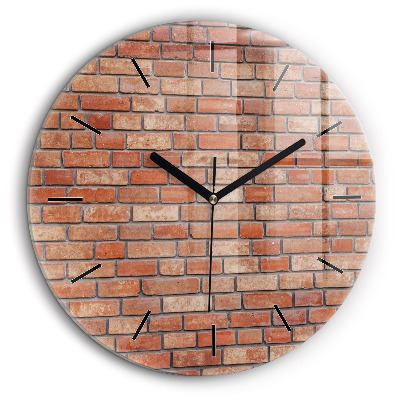 Ceas din sticlă rotund Zid de cărămidă
