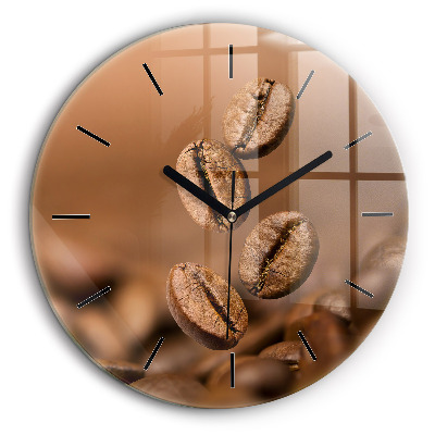 Ceas perete din sticlă rotund Culori abstracte