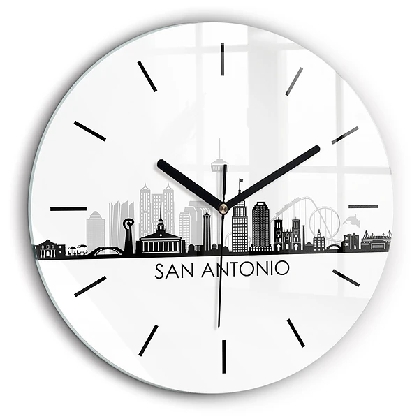 Ceas perete din sticlă rotund Orașul San Antonio Texas