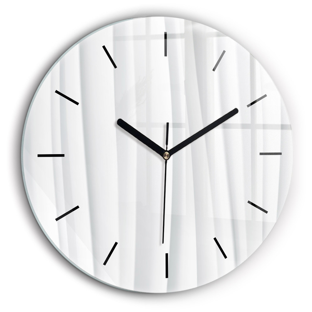 Ceas rotund de perete din sticlă Textura valuri