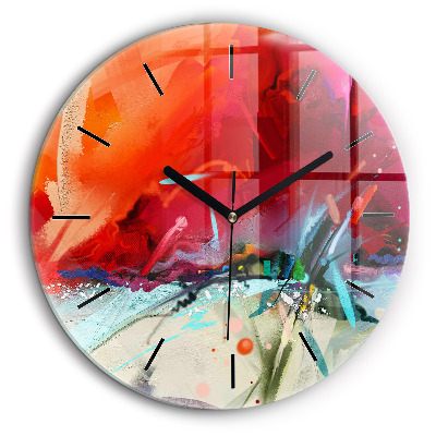 Ceas de sticlă pe perete rotund Rânduri de condimente