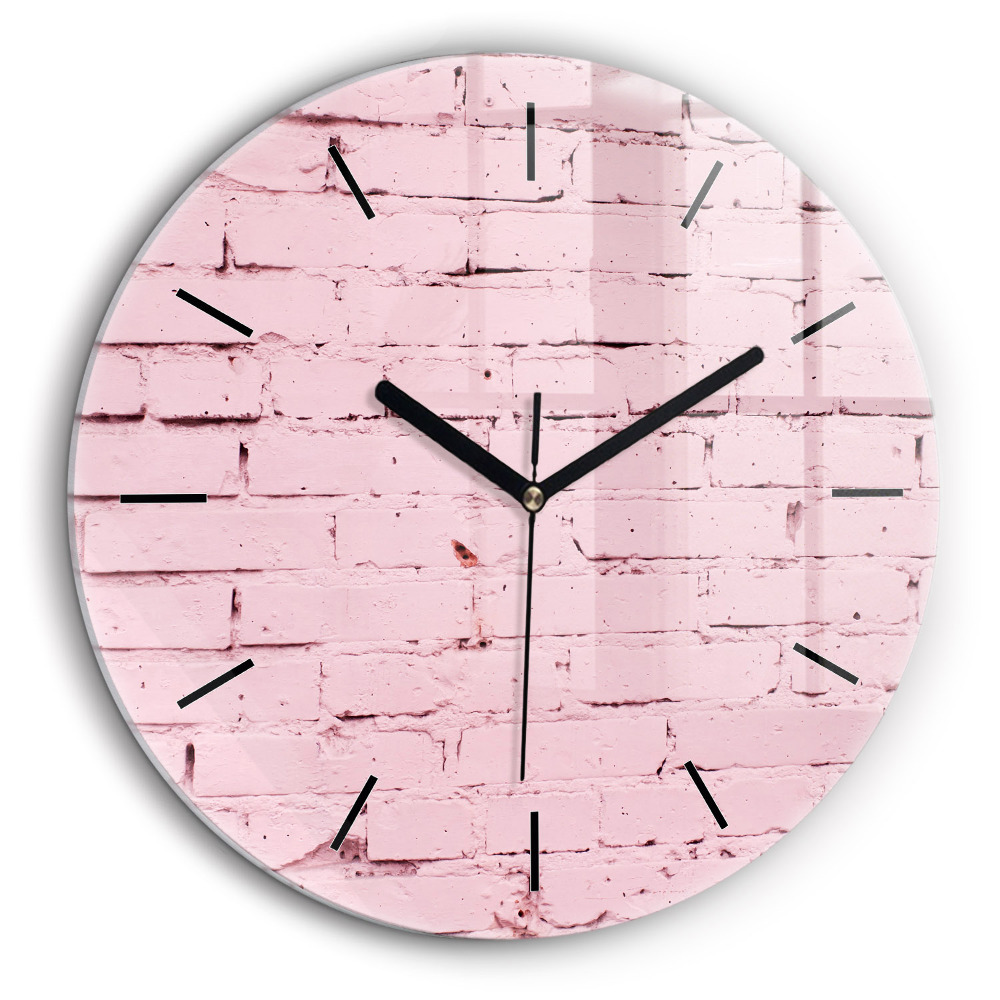 Ceas din sticlă rotund Zid de cărămizi