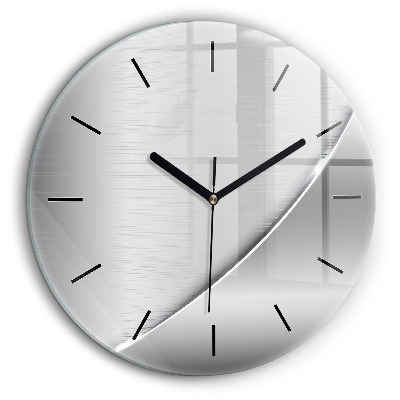 Ceas din sticlă rotund Model argintiu