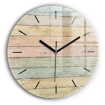 Ceas din sticlă rotund Plăci colorate