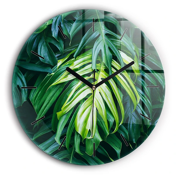 Ceas rotund de perete din sticlă Partea tropicală a naturii