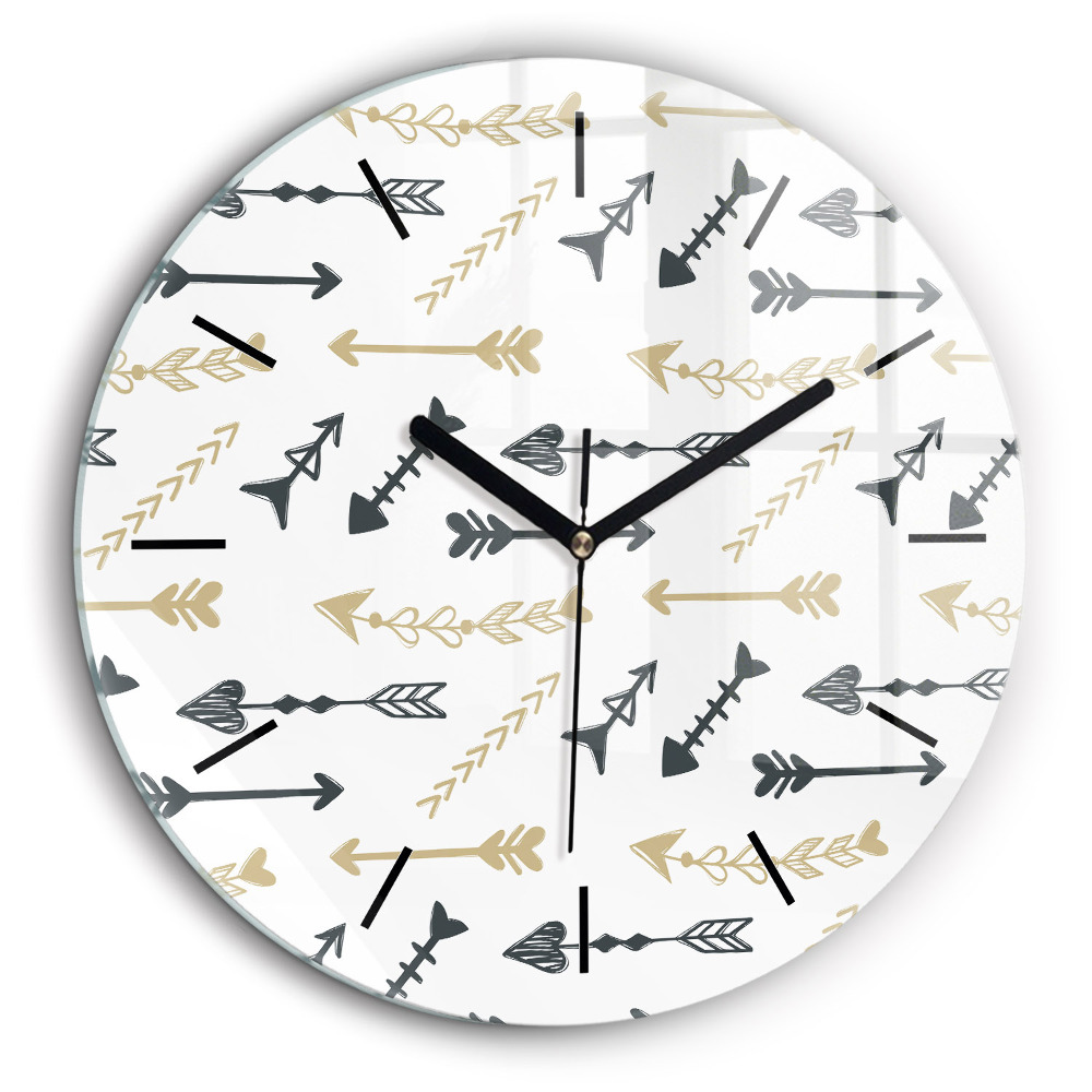 Ceas de sticlă pe perete rotund Model geometric hipster