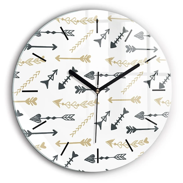 Ceas de sticlă pe perete rotund Model geometric hipster