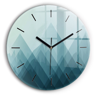 Ceas din sticlă rotund Figuri geometrice