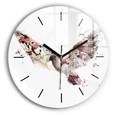 Ceas rotund de perete din sticlă Vedere abstractă