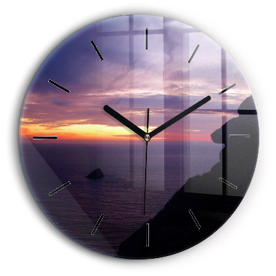 Ceas din sticlă rotund Cap de piatra