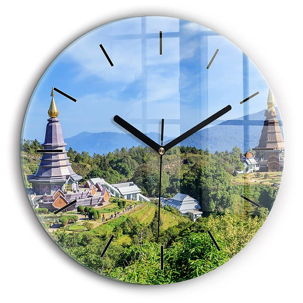 Ceas perete din sticlă rotund Parcul Național Chiang Mai