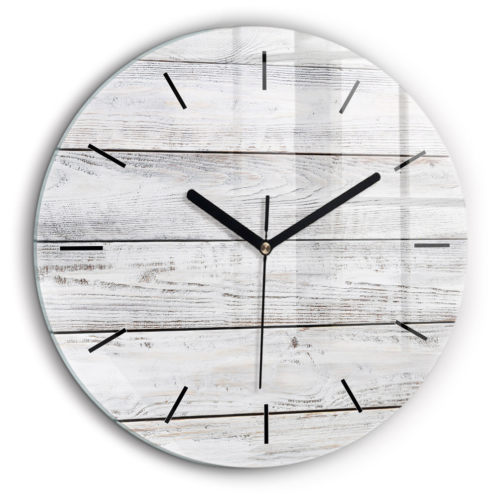 Ceas perete din sticlă rotund Scânduri vopsite