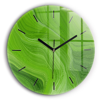 Ceas rotund de perete din sticlă Valuri moderne