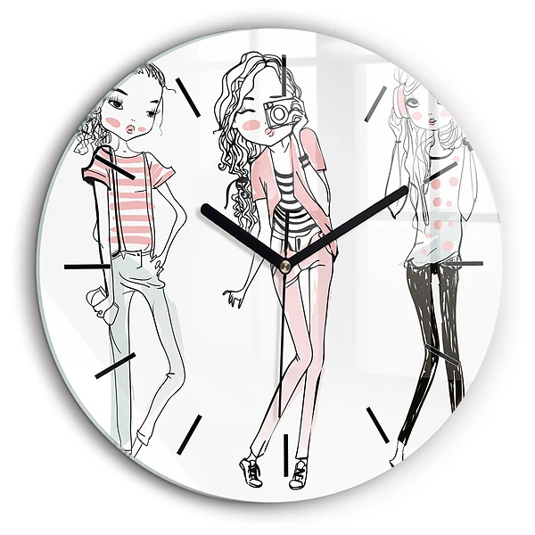 Ceas perete din sticlă rotund Moda feminina