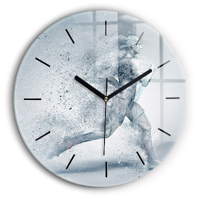 Ceas de sticlă pe perete rotund Alergător