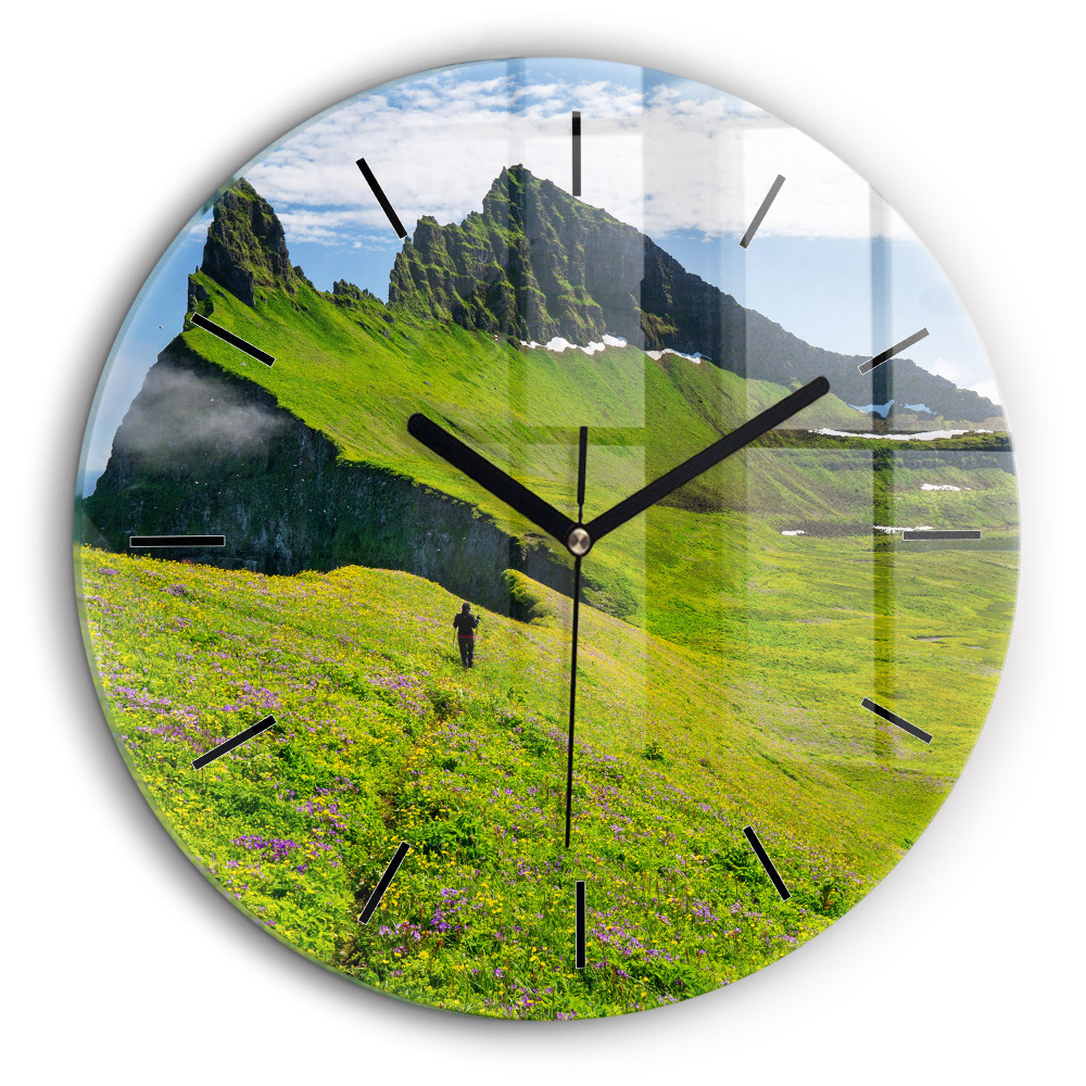 Ceas perete din sticlă rotund Rezervația Hornstrandir Islanda