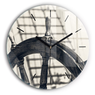 Ceas perete din sticlă rotund Nava veche