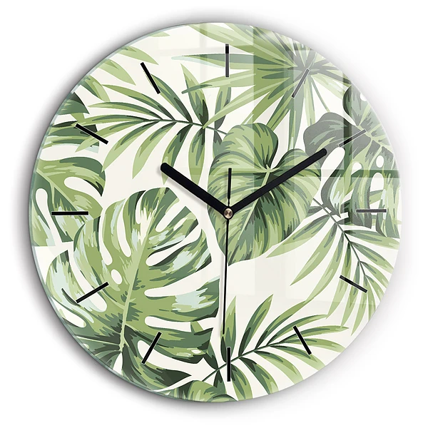 Ceas de sticlă pe perete rotund Model tropical