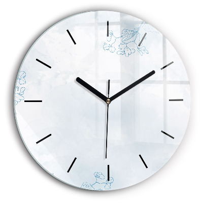 Ceas perete din sticlă rotund Schița plantei