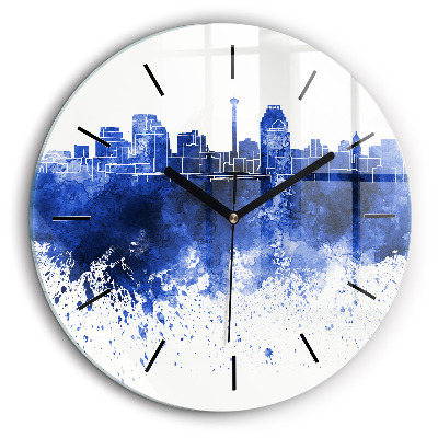 Ceas din sticlă rotund Acuarele San Antonio