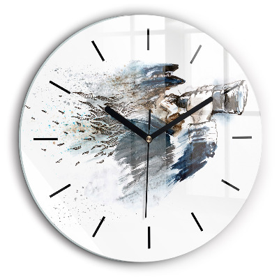 Ceas de sticlă pe perete rotund Căpitan cu binoclu