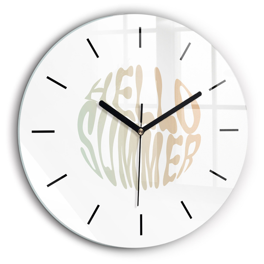 Ceas rotund de perete din sticlă Bună vară!