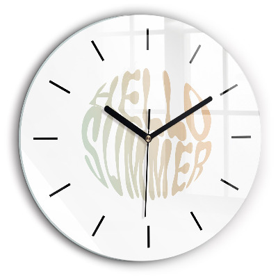 Ceas rotund de perete din sticlă Bună vară!