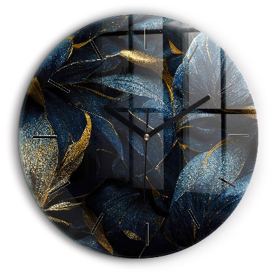 Ceas din sticlă rotund Flori decorative