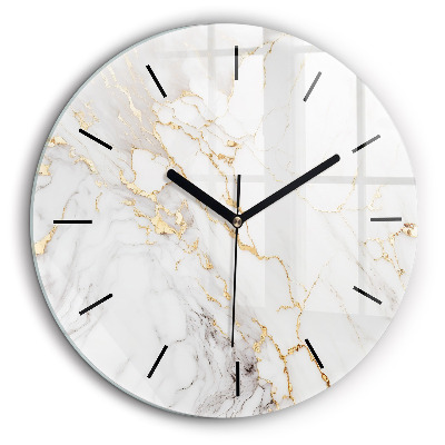 Ceas din sticlă rotund Marmură decorativă