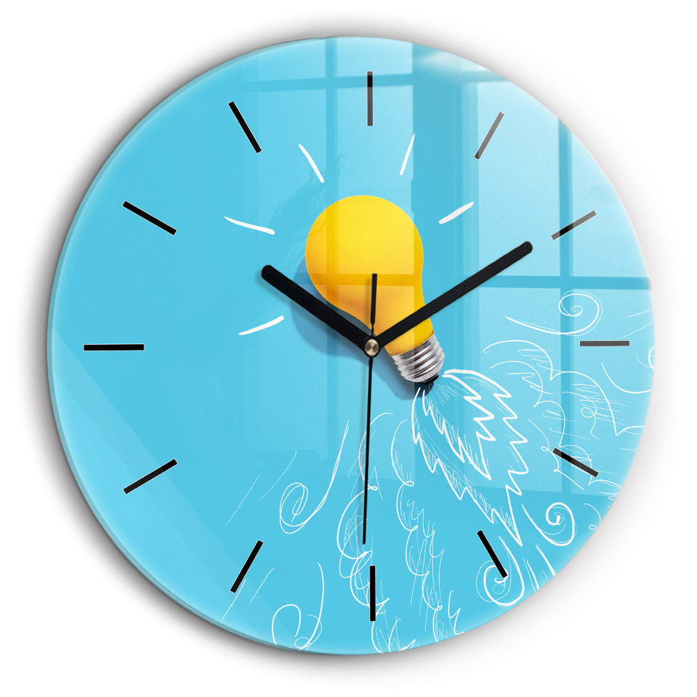 Ceas de sticlă pe perete rotund Desen bec