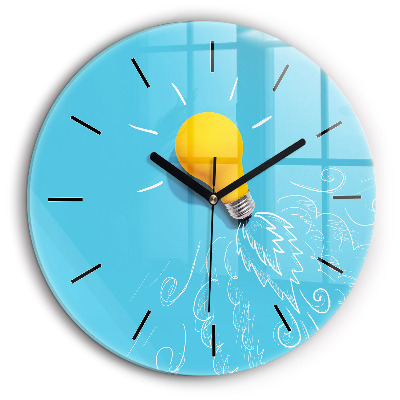 Ceas de sticlă pe perete rotund Desen bec