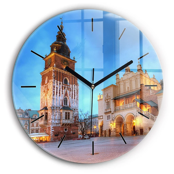 Ceas de sticlă pe perete rotund Piața principală din Cracovia