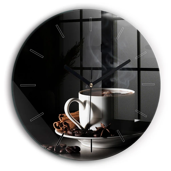 Ceas din sticlă rotund ceașcă de cafea