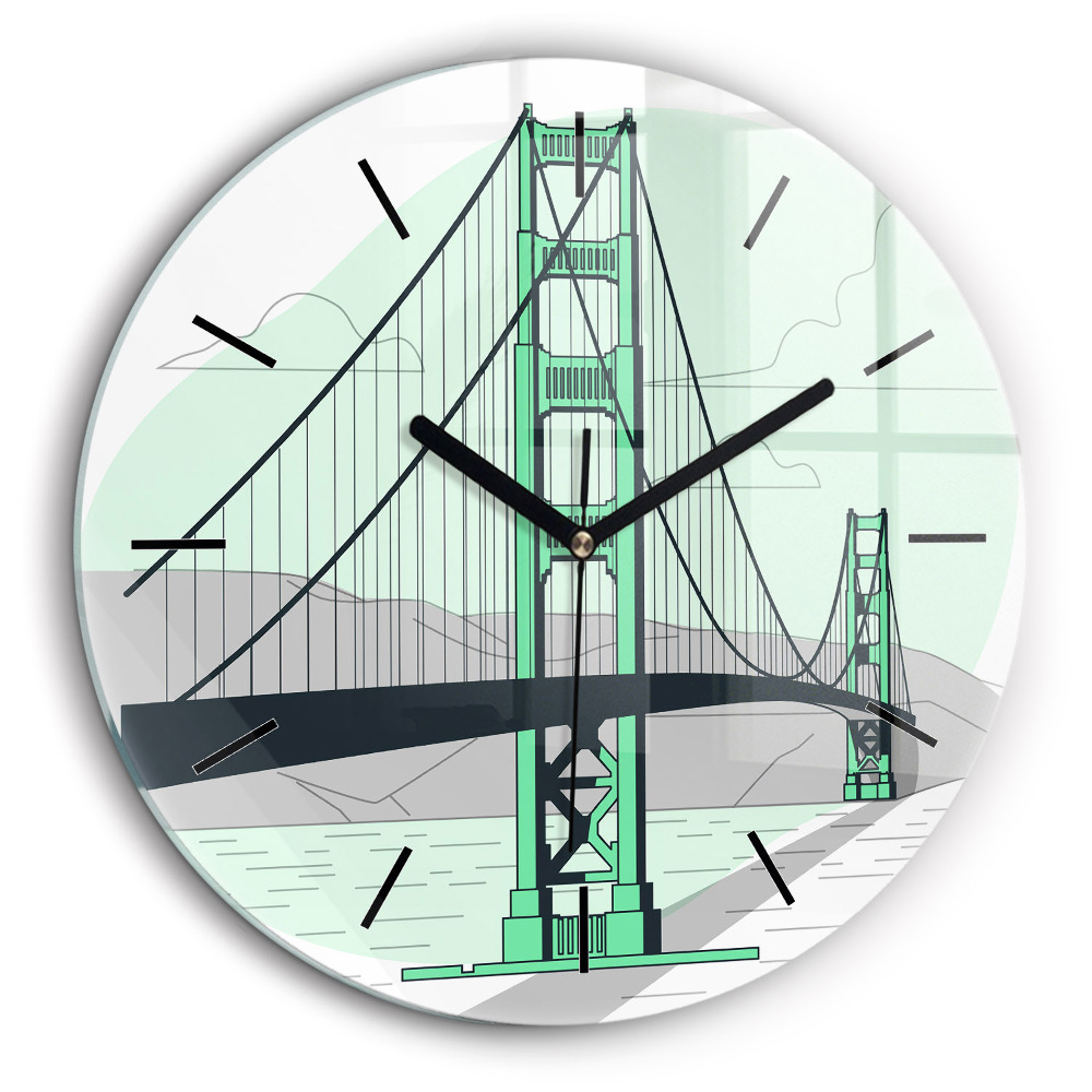 Ceas din sticlă rotund Podul Verde
