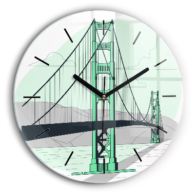 Ceas din sticlă rotund Podul Verde