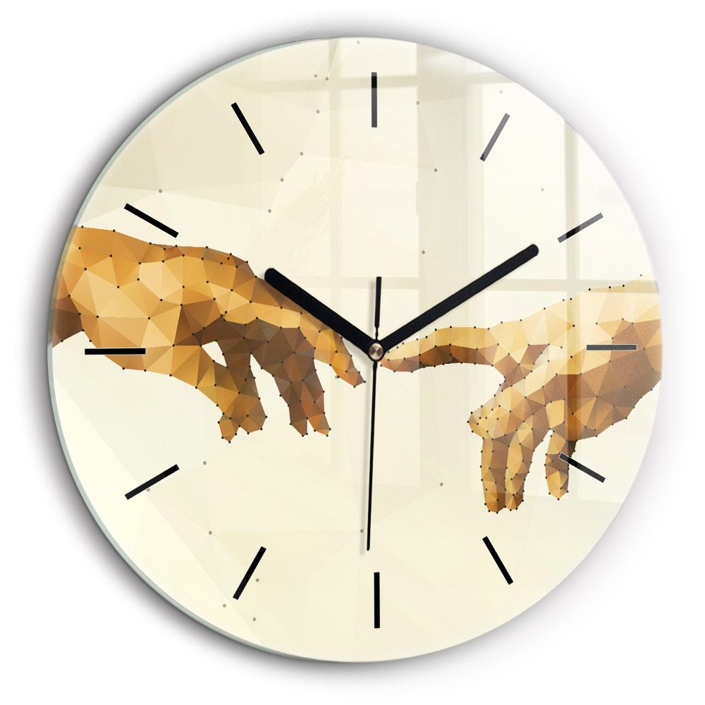 Ceas din sticlă rotund Crearea lui Adam