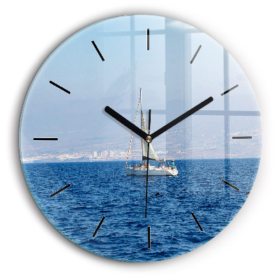 Ceas perete din sticlă rotund Yacht în Tenerife