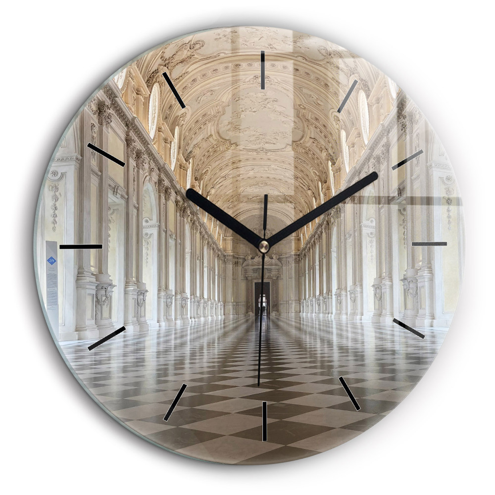 Ceas rotund de perete din sticlă Muzeul La Veneria Reale