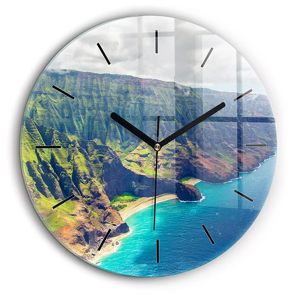 Ceas din sticlă rotund Marea în Hawaii