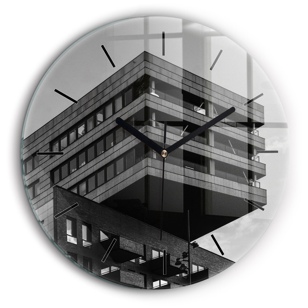 Ceas perete din sticlă rotund Arhitectura la Amsterdam