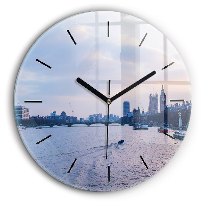 Ceas perete din sticlă rotund Panorama London Eye a orașului